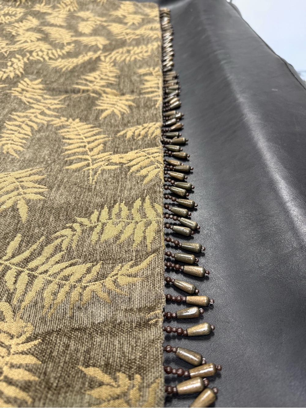 Vintage Brentwood Originals Jacquard Fern Throw Blanket 60x41 Sage Green Velvet - Picture 6 of 15
